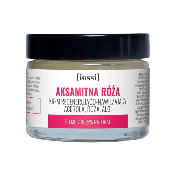 Aksamitna Róża – krem regenerująco-nawilżający IOSSI – acerola, róża, algi 50 ml