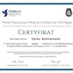Certyfikat - dr Dorota Bystrzanowska - Kongres Medycyny Estetycznej i Anti-Aging 2023